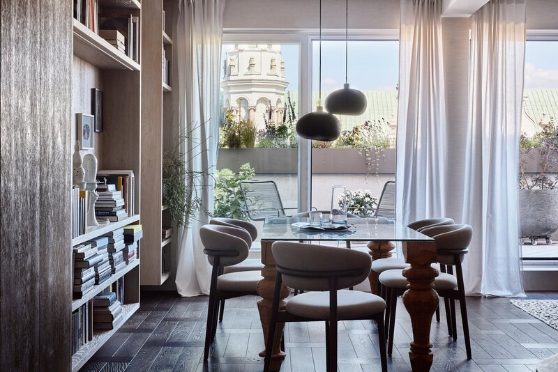Apartament z tarasem na dachu, projekt Joanna Kuczyńska
