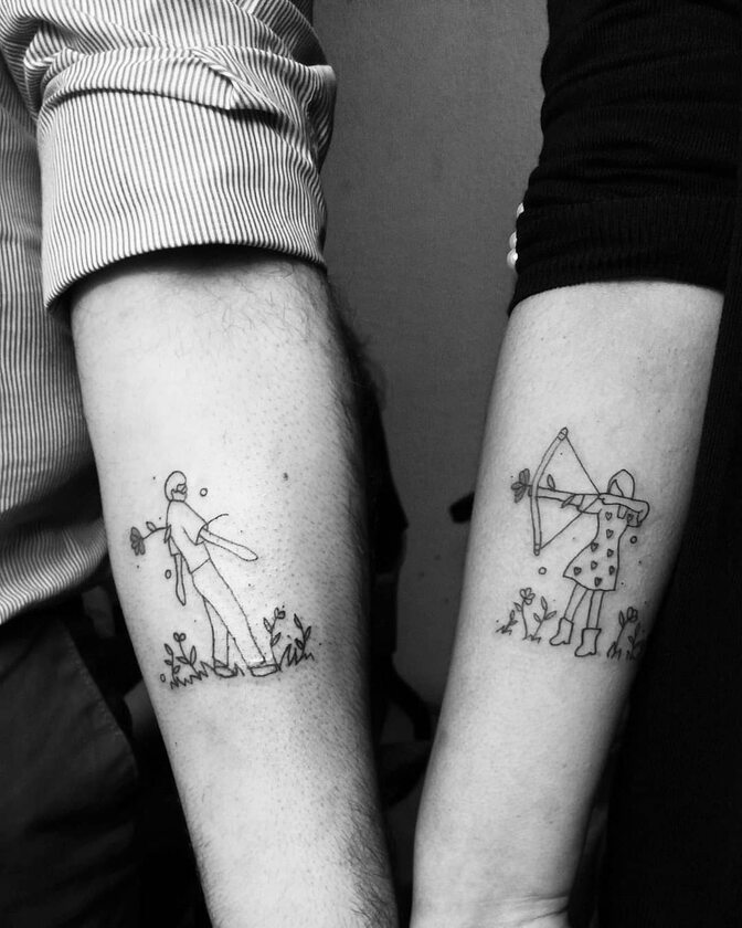 Pasujące tatuaże dla pary 