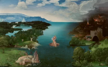 Charon przepływający Styks Joachim Patinier