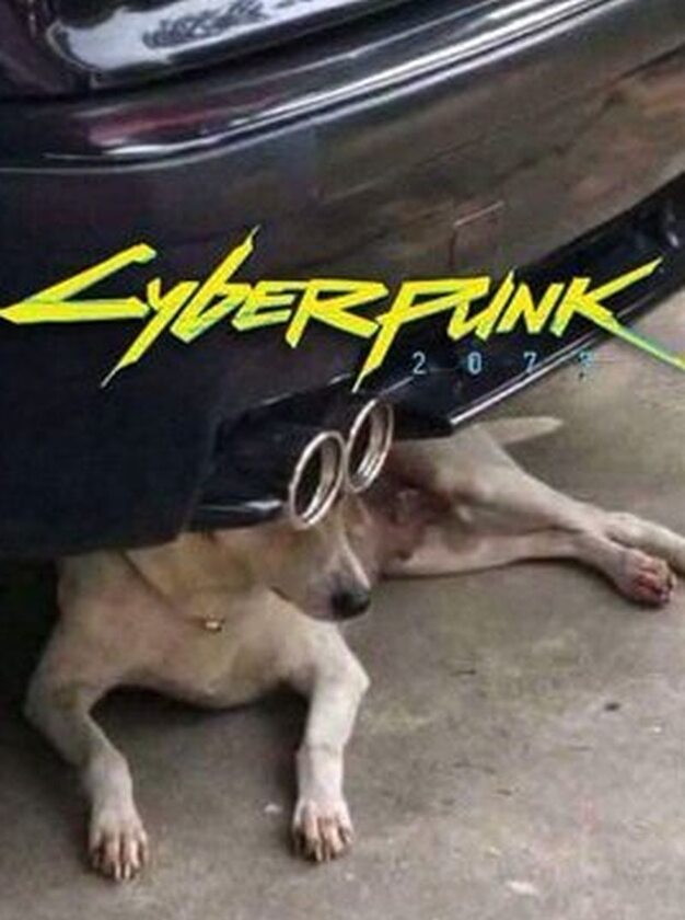 Mem zainspirowany grą Cyberpunk 2077 