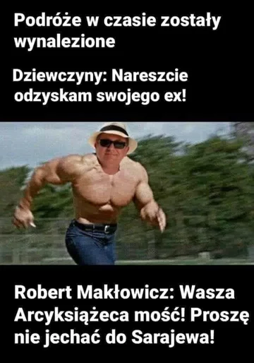 Mem żartujący z wykorzystania wehikułu czasu 