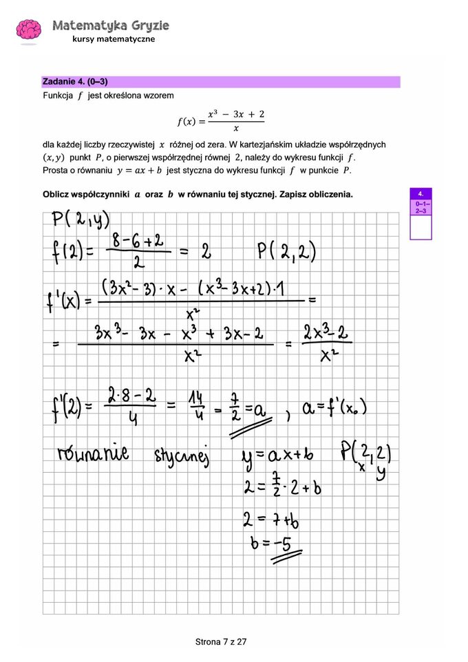 Zadanie 4 – Matura 2024. Matematyka — poziom rozszerzony, Formuła 2023 — arkusze z odpowiedziami