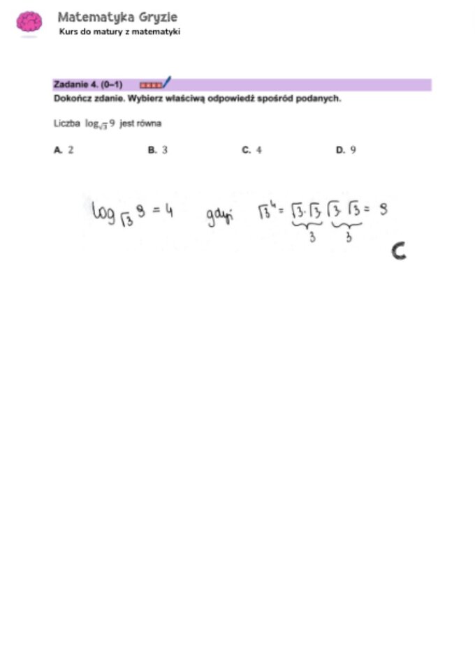 Matura 2024. Matematyka — poziom podstawowy, Formuła 2023 — arkusze z odpowiedziami – zadanie 3