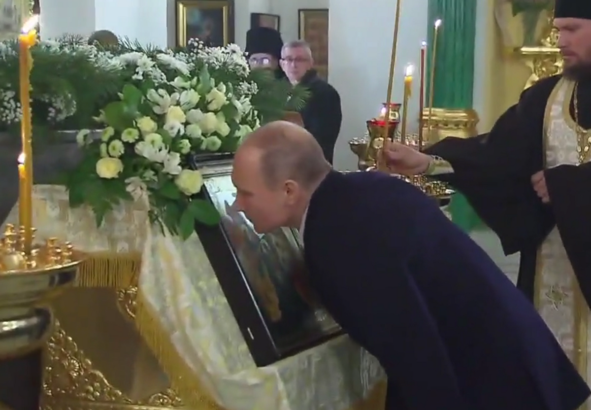 Putin w klasztorze Niłowo-Stołobieńskim 