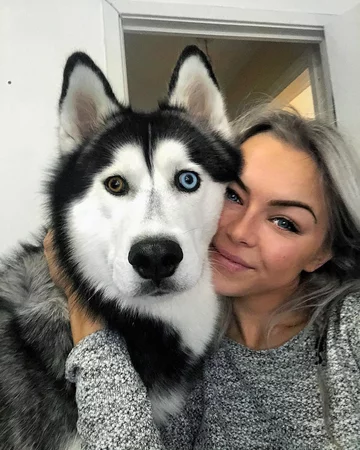 Sandra i jej husky o imieniu Jax 