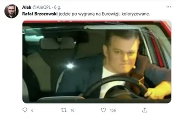 Mem komentujący wystawienie Rafała Brzozowskiego w konkursie Eurowizji 