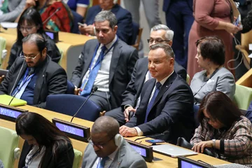 Andrzej Duda podczas debaty w siedzibie ONZ 