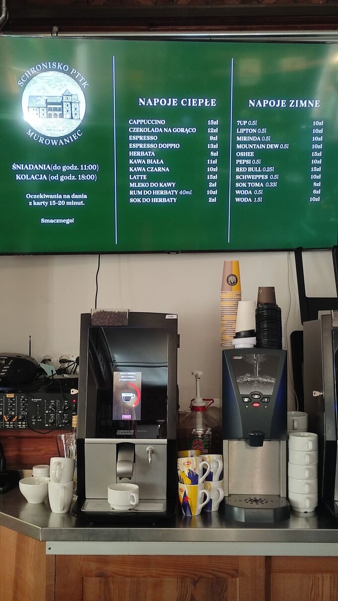 Ceny napojów w Murowańcu