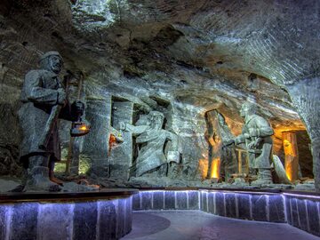 Podziemna kopalnia soli w Wieliczce, jedna z najstarszych kopalni soli na świecie, w pobliżu Krakowa