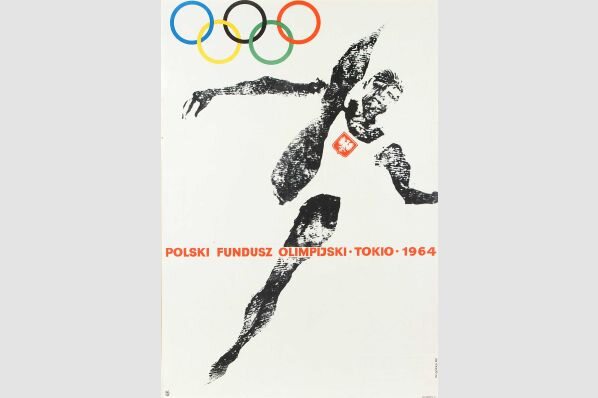 Plakat olimpijski Tokyo 1964 Wiktora Górki  - Muzeum Plakatu w Wilanowie