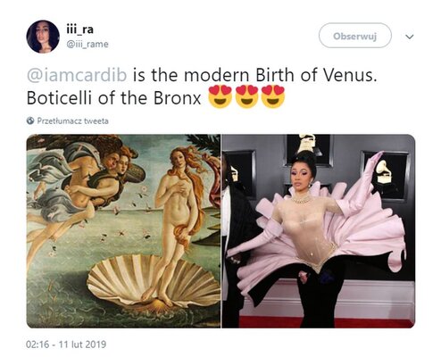 Miniatura: Reakcje na kreację Cardi B z rozdania...