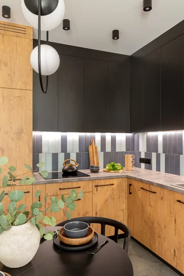 Męskie wnętrze z niebieskim, proj. Zu Projektuje 