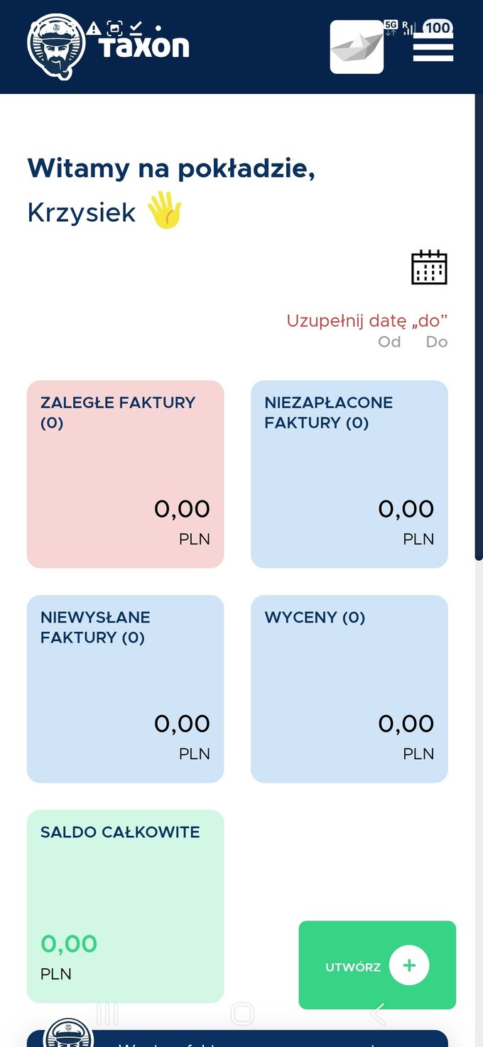 Test usability aplikacji do fakturowania