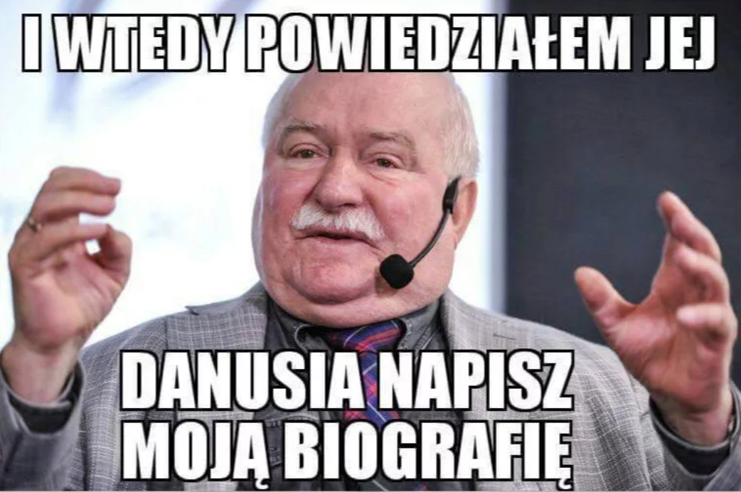 Mem z Lechem Wałęsą 