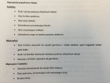 Część materiał&oacute;w ze&nbsp;szkolenia "Etykieta w&nbsp;urzędzie"