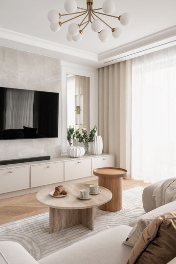 Eleganckie wnętrze zatopione w beżach, projekt: Architektownia 