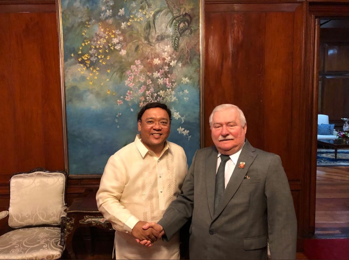 Lech Wałęsa i Harry Roque, rzecznik Rodrigo Duterte 