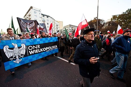 Jednym z organizatorów "Marszu Niepodległości" był ONR... (fot. Jakub Czermiński)