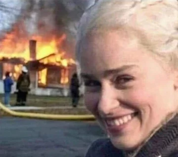 Mem komentujący przemianę Daenerys Targaryen w „Grze o tron” 