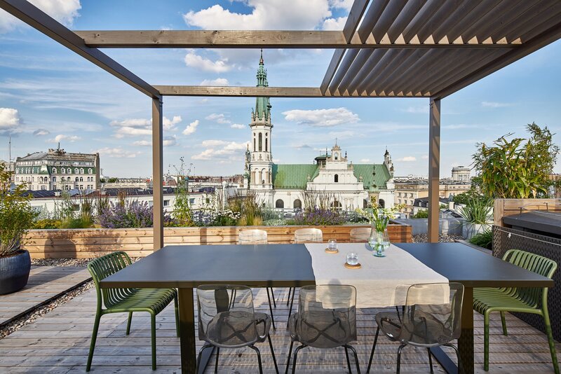 Apartament z tarasem na dachu, projekt Joanna Kuczyńska