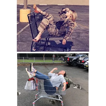 Idealne zdjęcie z Insagrama vs zwyczajne zdjęcie Celeste Barber 