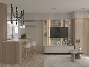 Fantazyjne lampa nad stołem, projekt Insolito Interior