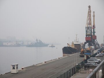 Rosyjskie statki wojenne w tymczasowo okupowanym Krymie