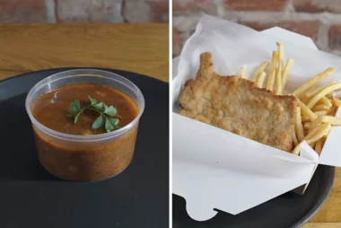 Zupa Gulaszowa + Schabowy z restauracji Milobar