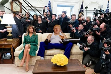 Przeróbka zdjęcia z Melanią Trump 