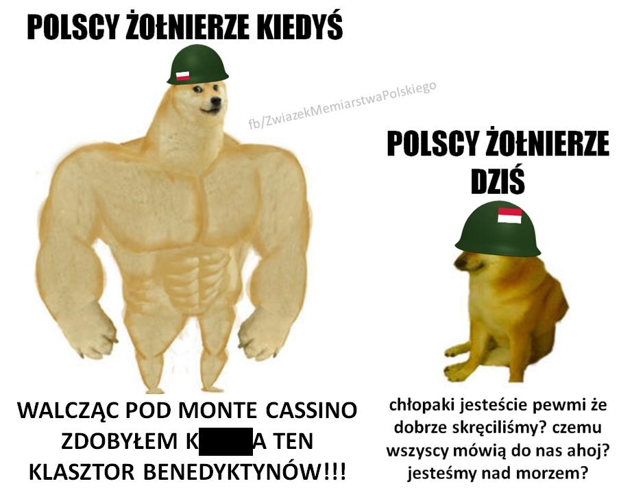 Mem zainspirowany zajęciem czeskiej kapliczki przez polskich żołnierzy 