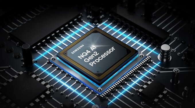 Telewizory Samsung Neo QLED wyposażone są w procesor Neural Quantum Processor 4K lub 8K, który korzysta z sieci neuronowych analizujących każdą klatkę obrazu