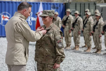 Andrzej Duda w bazie Bagram 