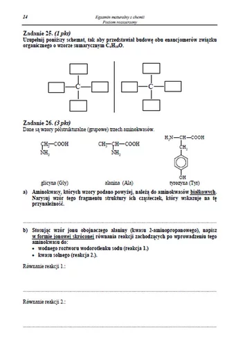 Matura 2013. Arkusz maturalny z chemii. Poziom rozszerzony (fot.CKE)