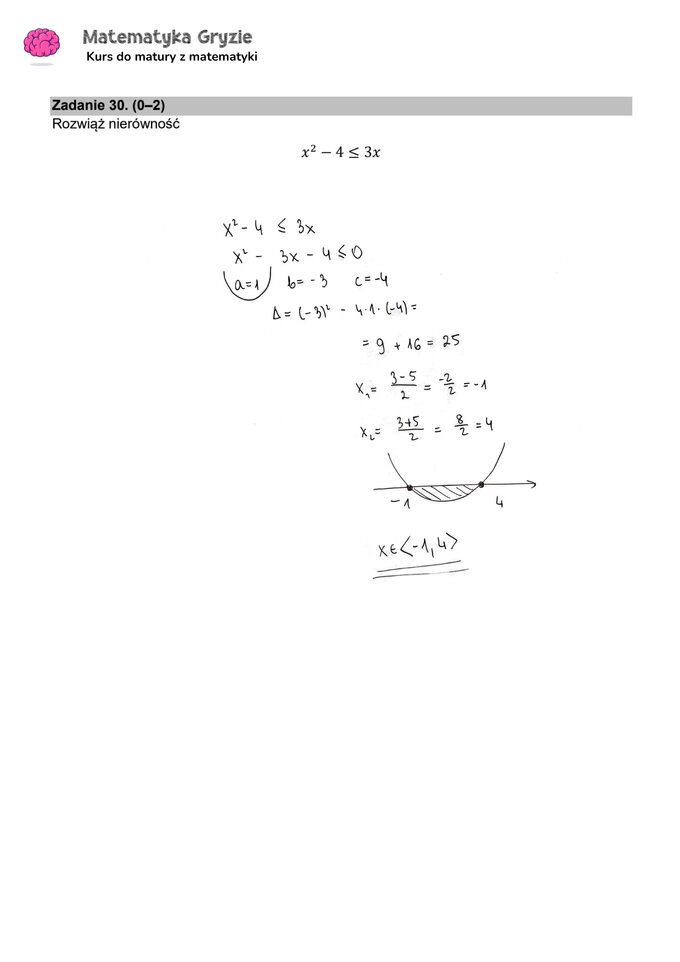 Zadanie 30 – Matura 2024. Matematyka — poziom podstawowy, Formuła 2015 — arkusze z odpowiedziami