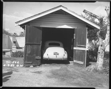 Tryptyk zdjęć przedsrawiający historię morderstwa i samobójstwa z 1950 roku (fot. LAPD)
