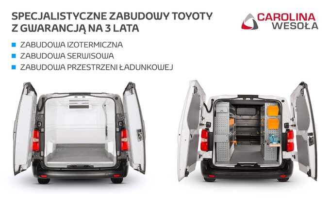 Specjalistyczne zabudowy Toyota Professional dostępne w Carolina Wesoła