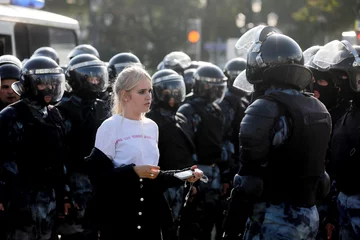 Zatrzymania podczas protestu w Moskwie 