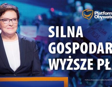 Miniatura: Nowy billboard i hasło PO. "Silna...