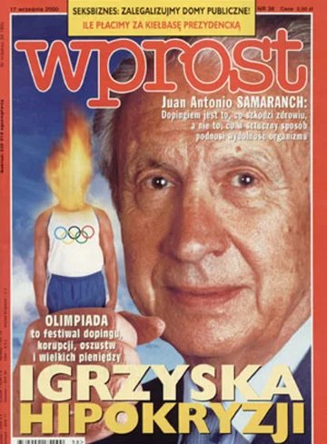 Okładka tygodnika Wprost nr 38/2000 (929)