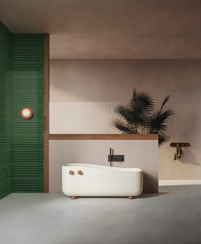 Wyposażenie łazienki z kolekcji Swing, projekt Fabio Fantolino
