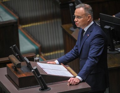 Miniatura: Orędzie prezydenta Andrzeja Dudy w Sejmie....