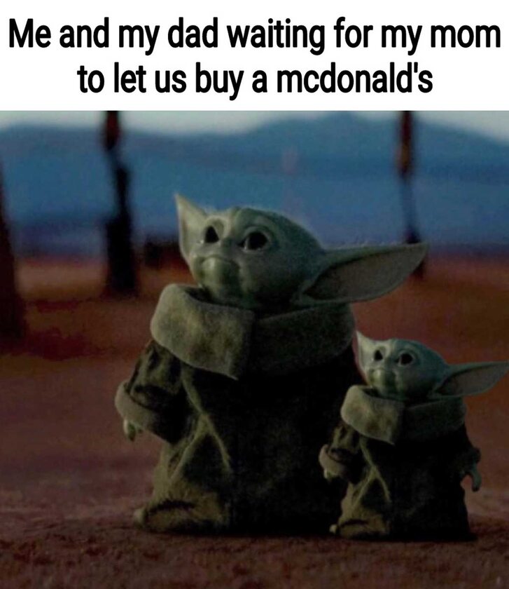Mem z Baby Yodą 