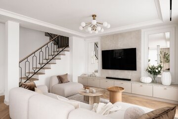 Eleganckie wnętrze zatopione w beżach, projekt: Architektownia 