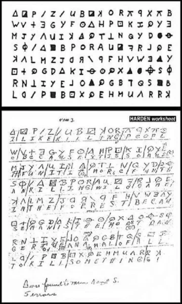 List Zodiaka odszyfrowany przez Donalda i Bettye Harden 