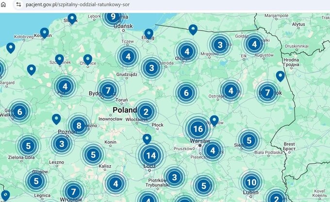 Mapa SORów