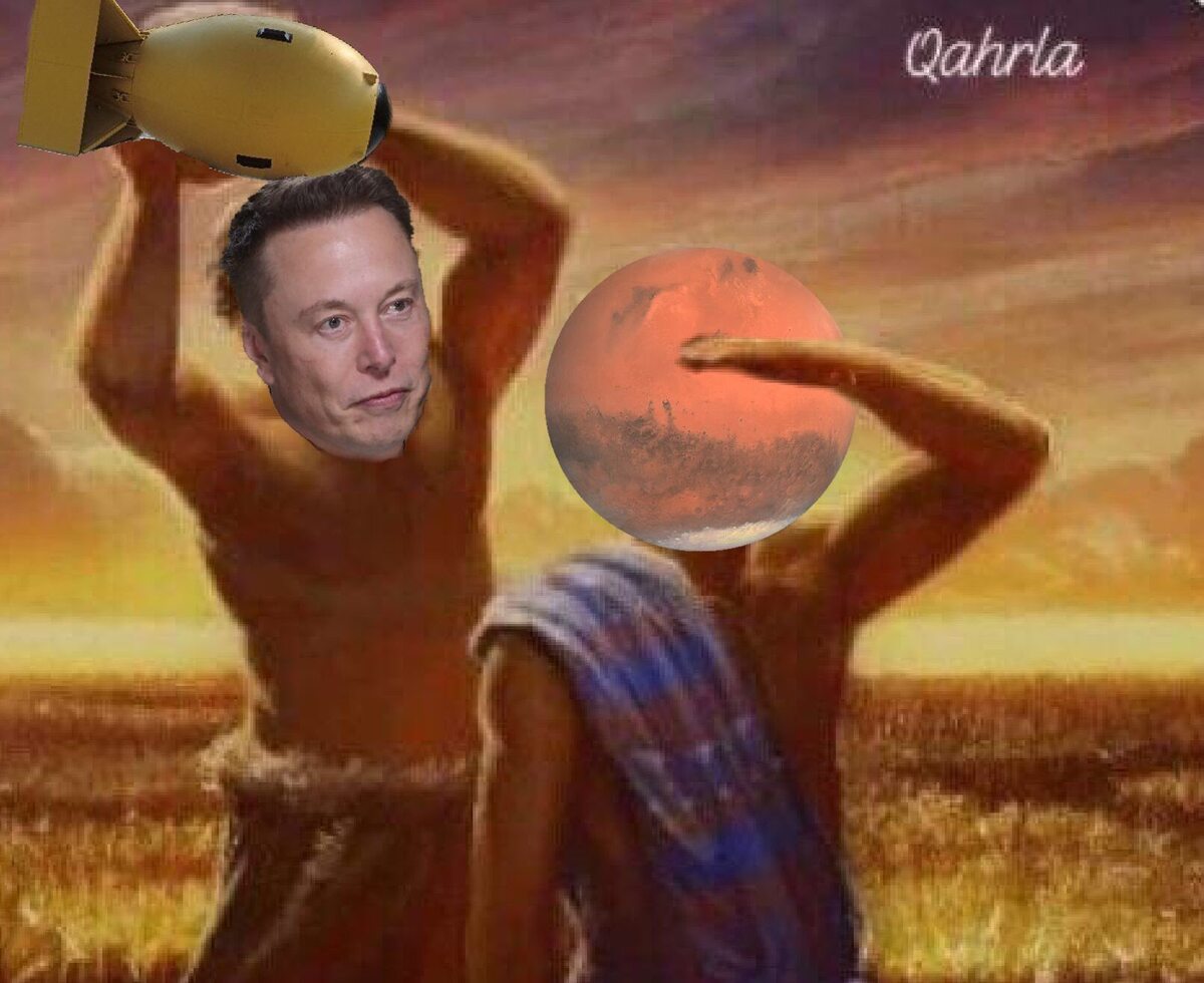 Mem w odpowiedzi na plan zbombardowania Marsa przez Elona Muska 