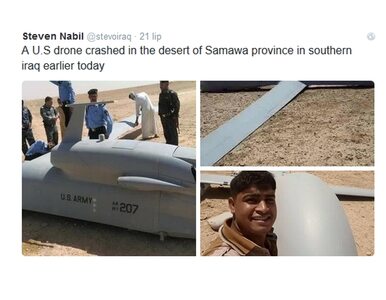 Miniatura: Dron USA spadł w Iraku. Mieszkańcy robili...