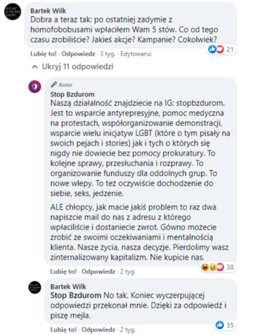 Dyskusja dot. rozliczenia zbi&oacute;rki Stop Bzdurom