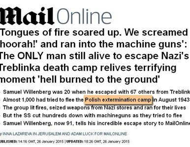 Miniatura: "Daily Mail" napisał o "polskich obozach...