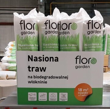 Mata biodegradowalna z&nbsp;nasionkami trawy zaszytymi w&nbsp;środku